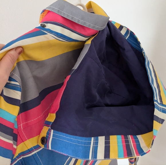 Boden Anya Waterproof Mac Striped Hooded Rain Coat - Picture 4 of 8